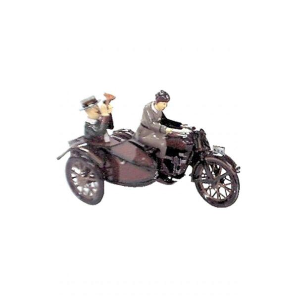 Shan Collectible Tin Toy - Motorcycle with Passenger in Sidecar MS804